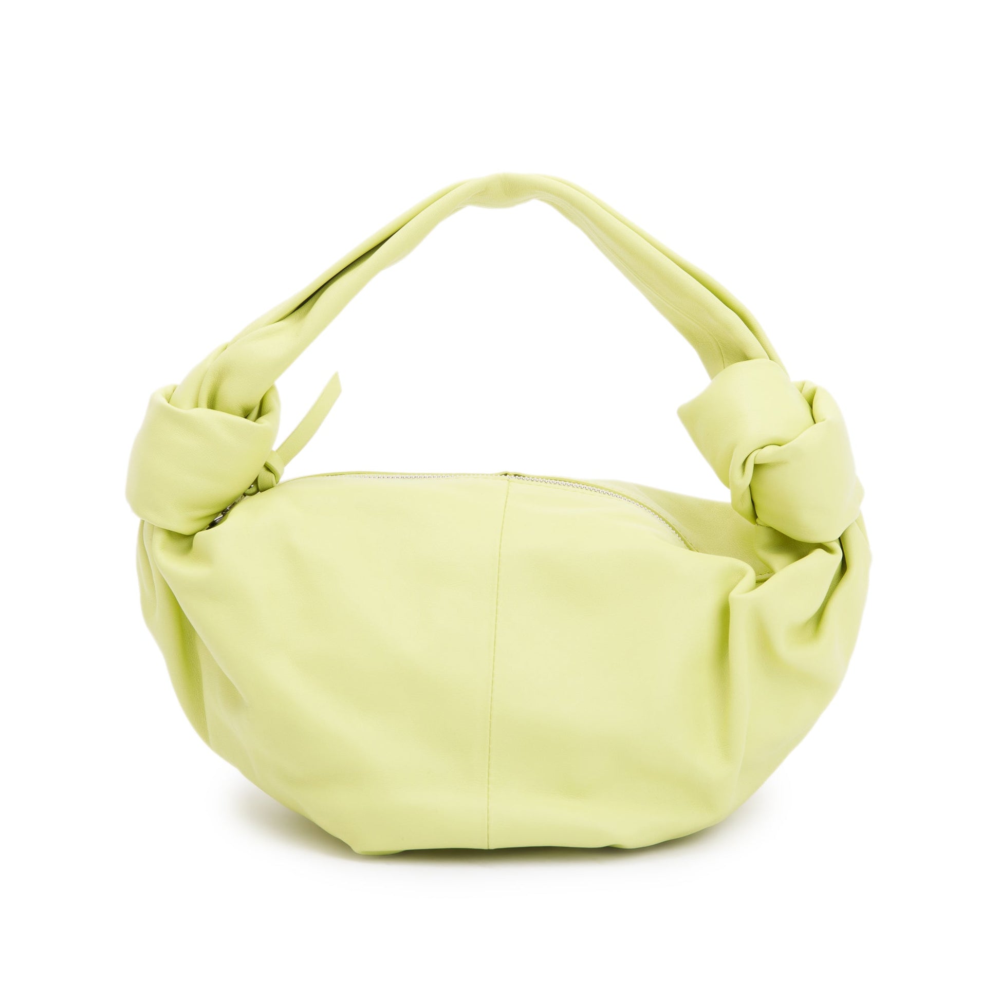 Bottega Veneta Kiwi Calfskin Double Knot Handle Bag Leather Mini Travel Bag