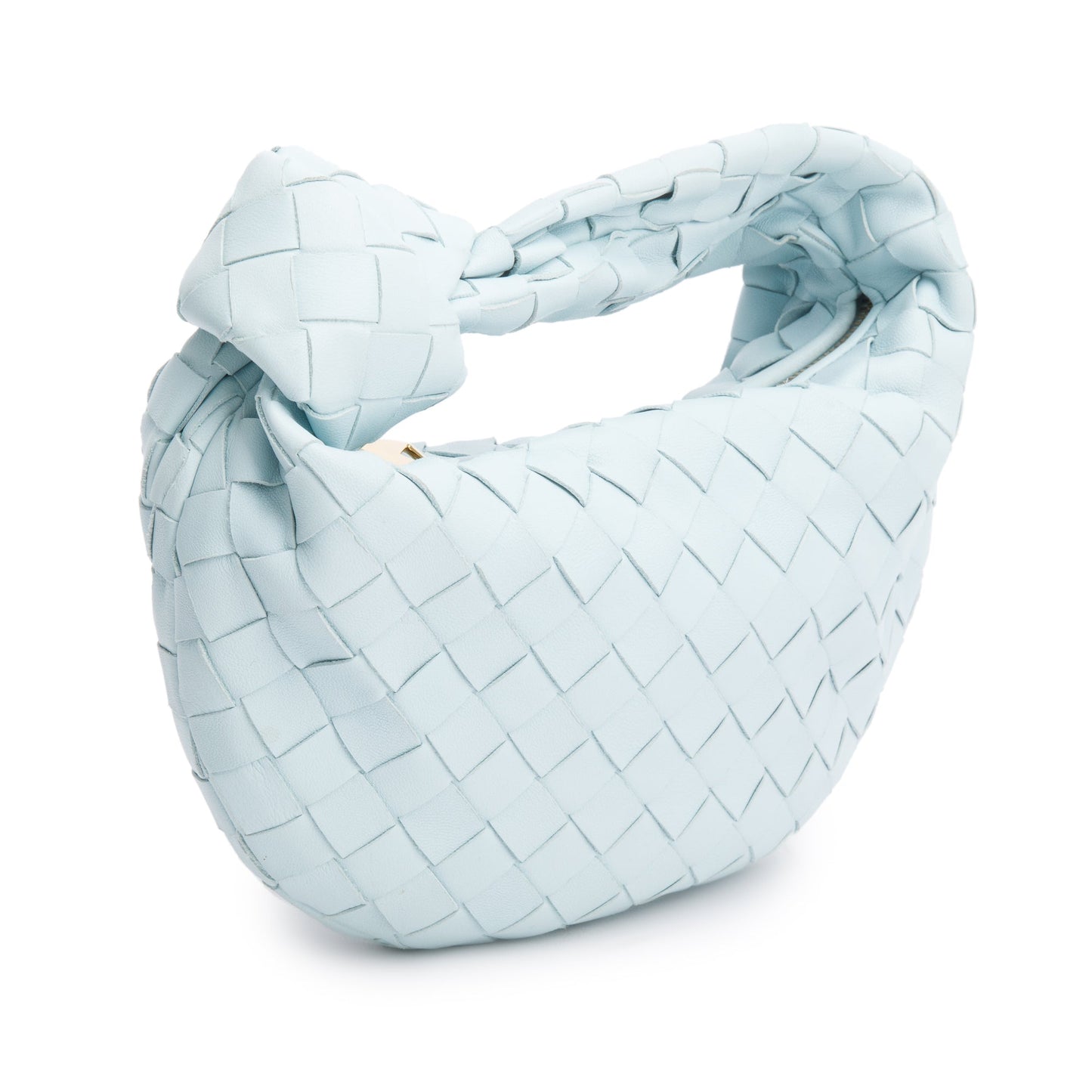 Bottega Veneta Light Intrecciato Jodie Bag Leather Blue Travel Bag