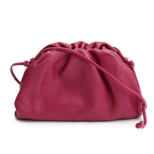 Bottega Veneta Maroon Intrecciato Pouch Crossbody Leather Mini Crossbody Bag