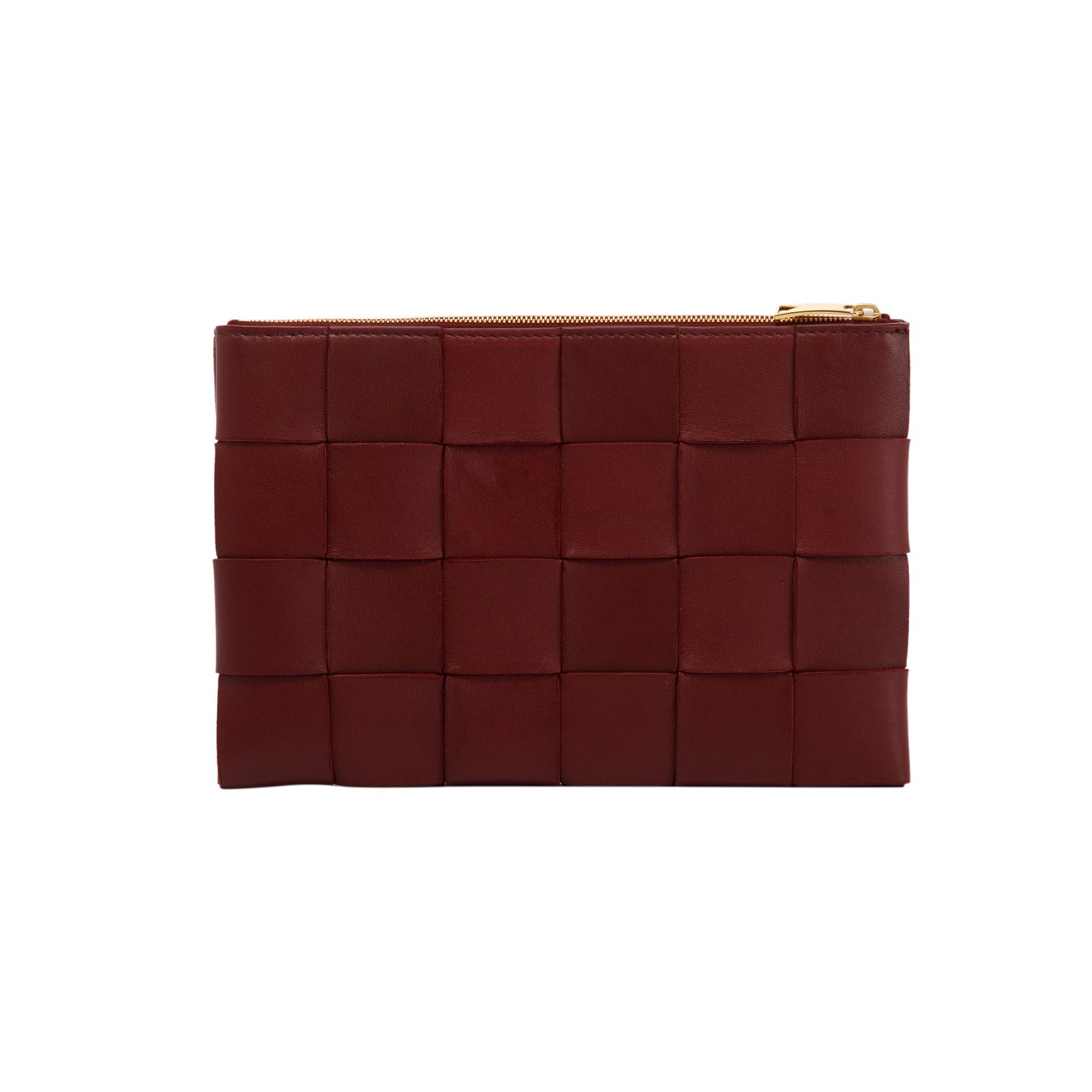 Bottega Veneta Nappa Maxi Intrecciato Zip Pouch Travel Bag Leather