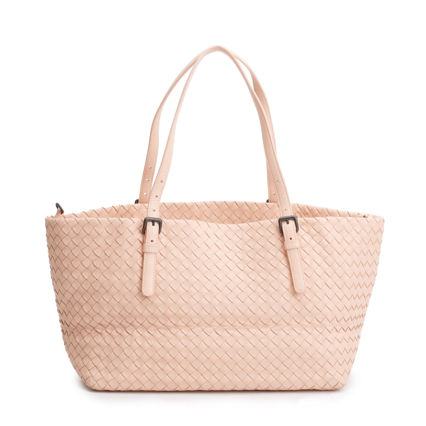 Bottega Veneta Intrecciato Cesta Tote Leather Pink Tote Bag