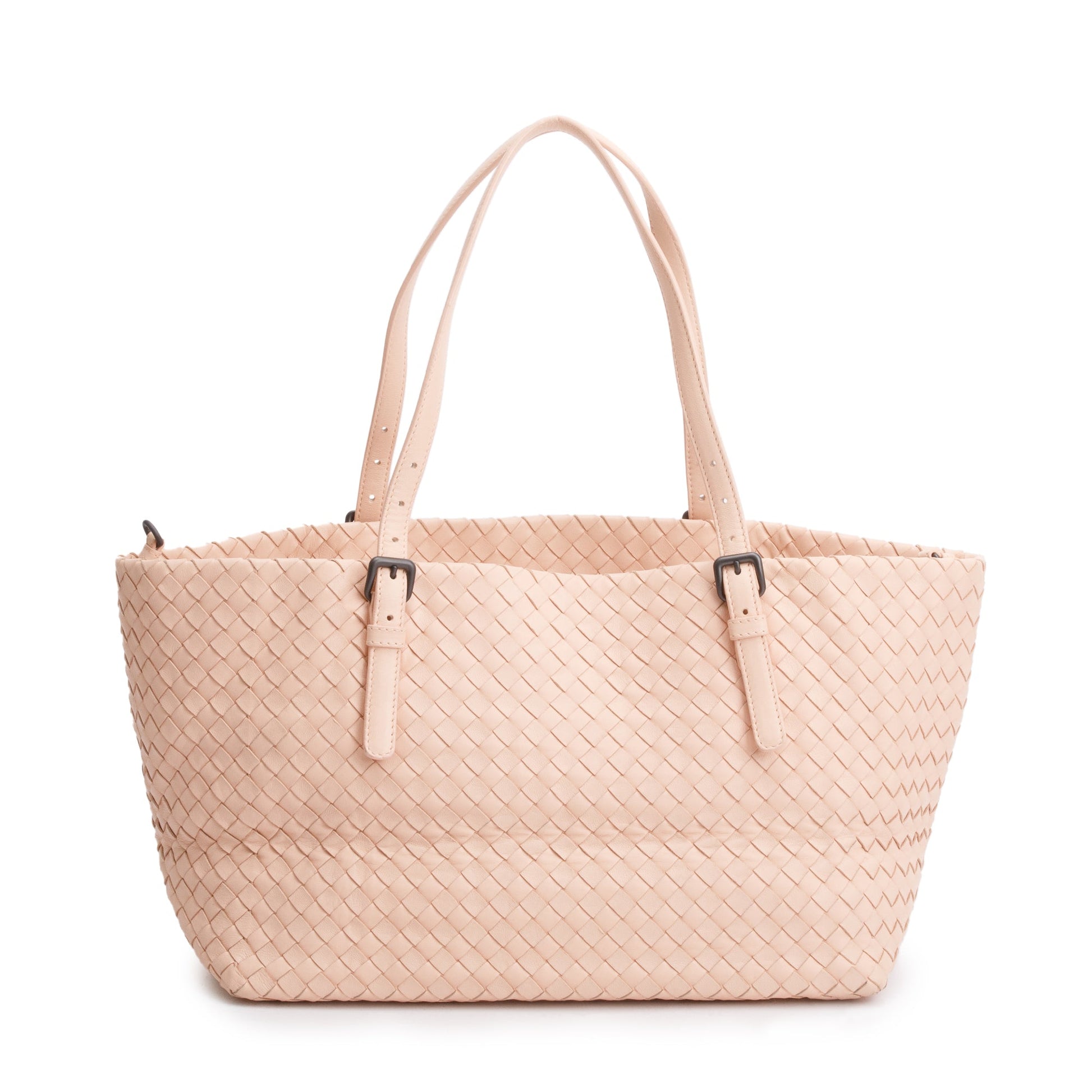 Bottega Veneta Intrecciato Cesta Tote Leather Pink Tote Bag