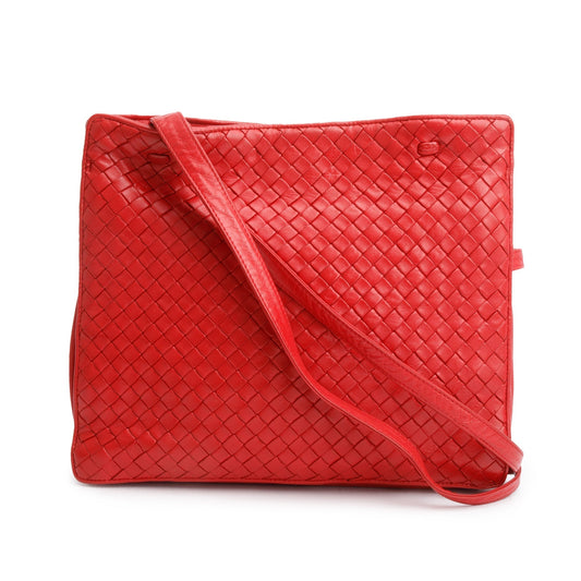 Bottega Veneta Intreciatto Tote Red Tote Bag