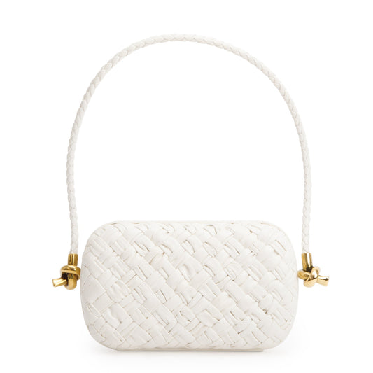 Bottega Veneta Intreccio Mini Loop Metal Knots On Strap Leather Woven Clutch Bag