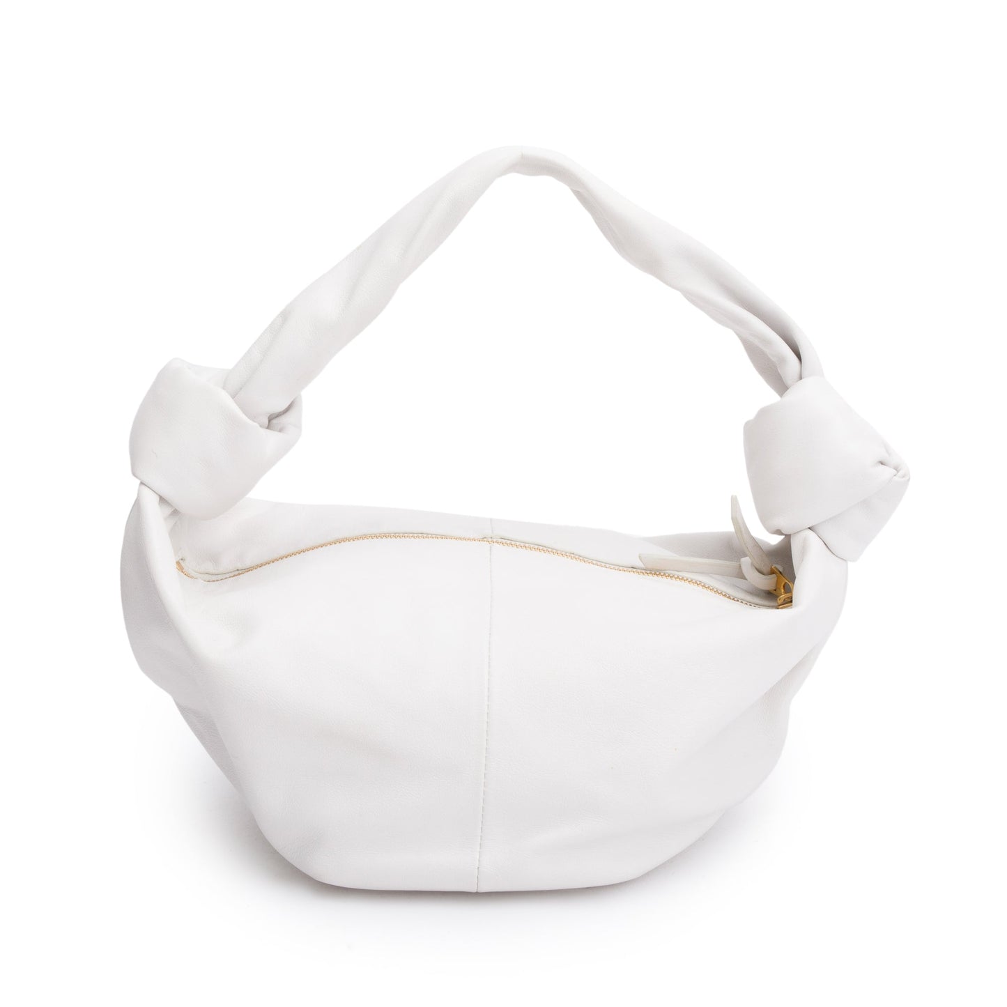 Bottega Veneta Nappa Double Knot Handle Bag Leather White Travel Bag