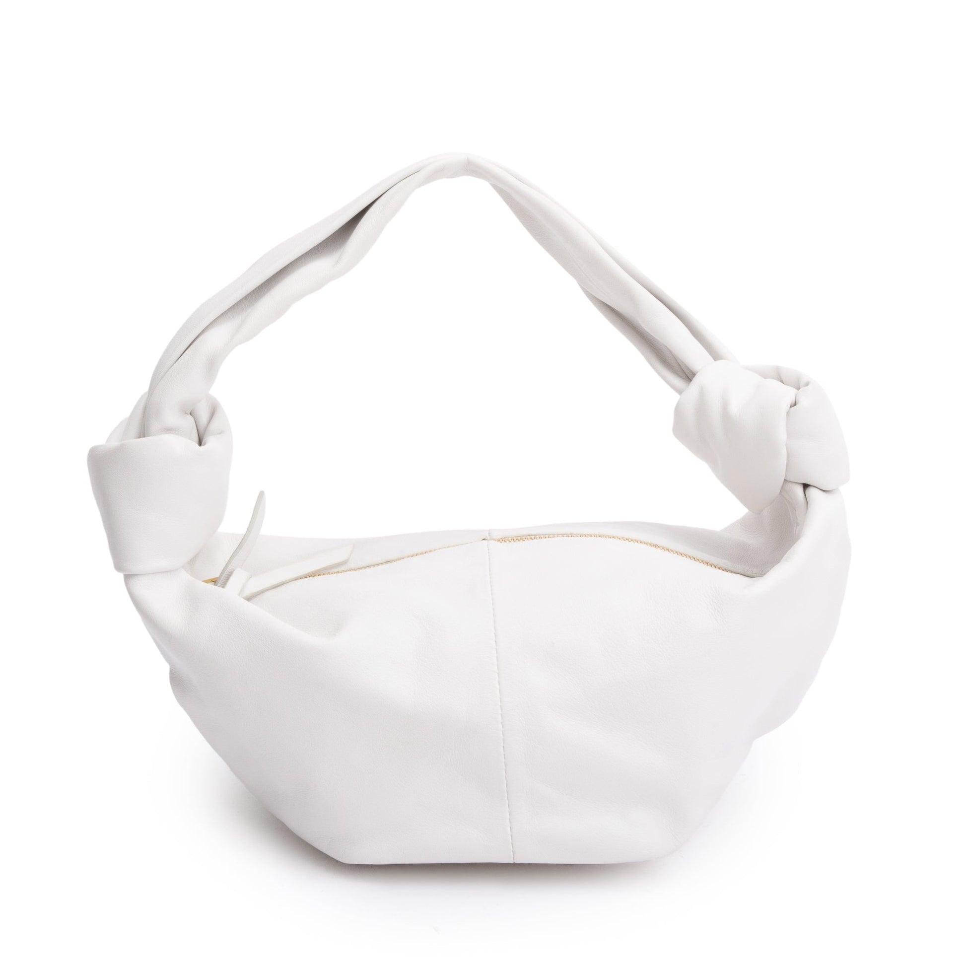 Bottega Veneta Nappa Double Knot Handle Bag Leather White Travel Bag