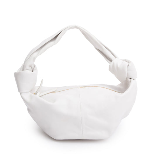 Bottega Veneta Nappa Double Knot Handle Bag Leather White Travel Bag