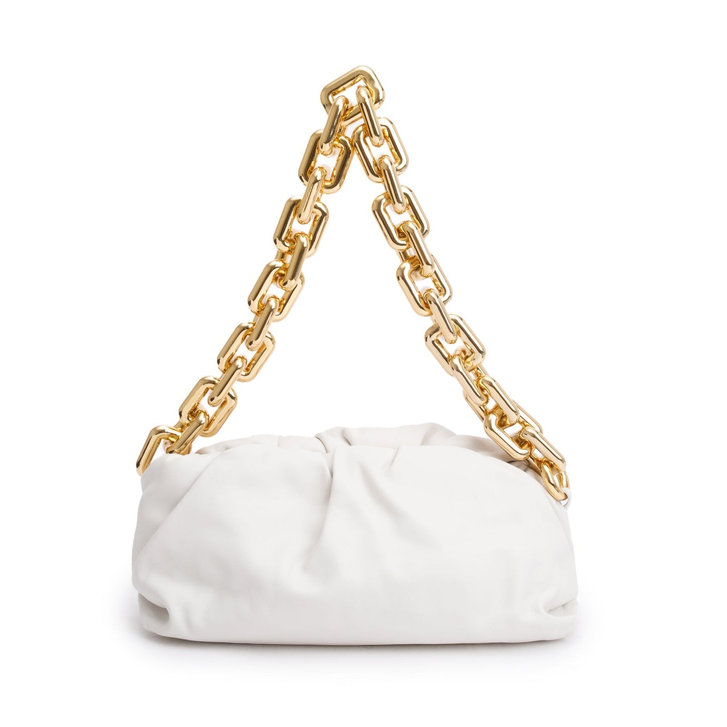 Bottega Veneta Nappa The Pouch Travel Bag Leather White