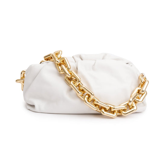Bottega Veneta Nappa The Pouch Travel Bag Leather White