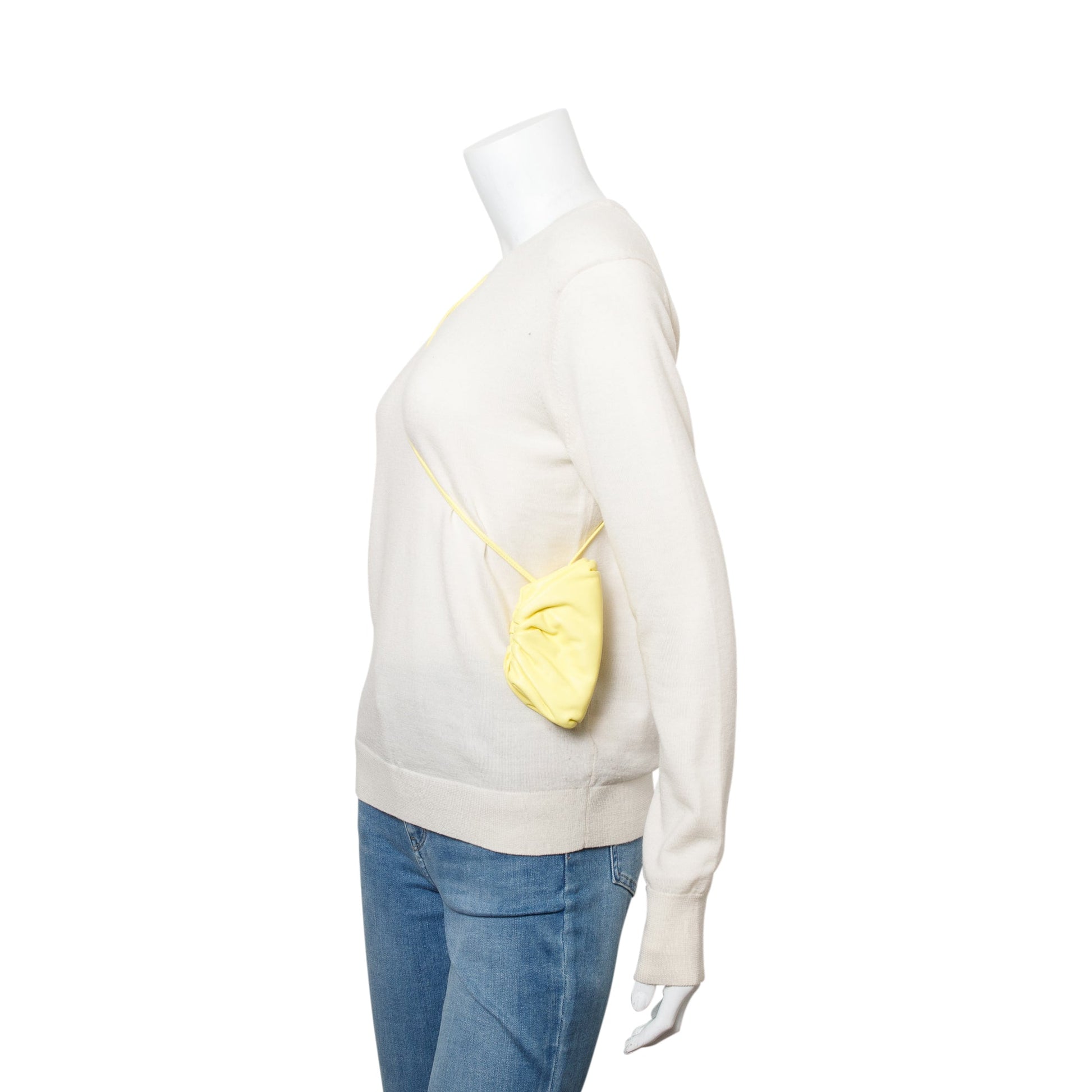 Bottega Veneta Yellow Calfskin Extra Pouch Travel Bag Leather Mini