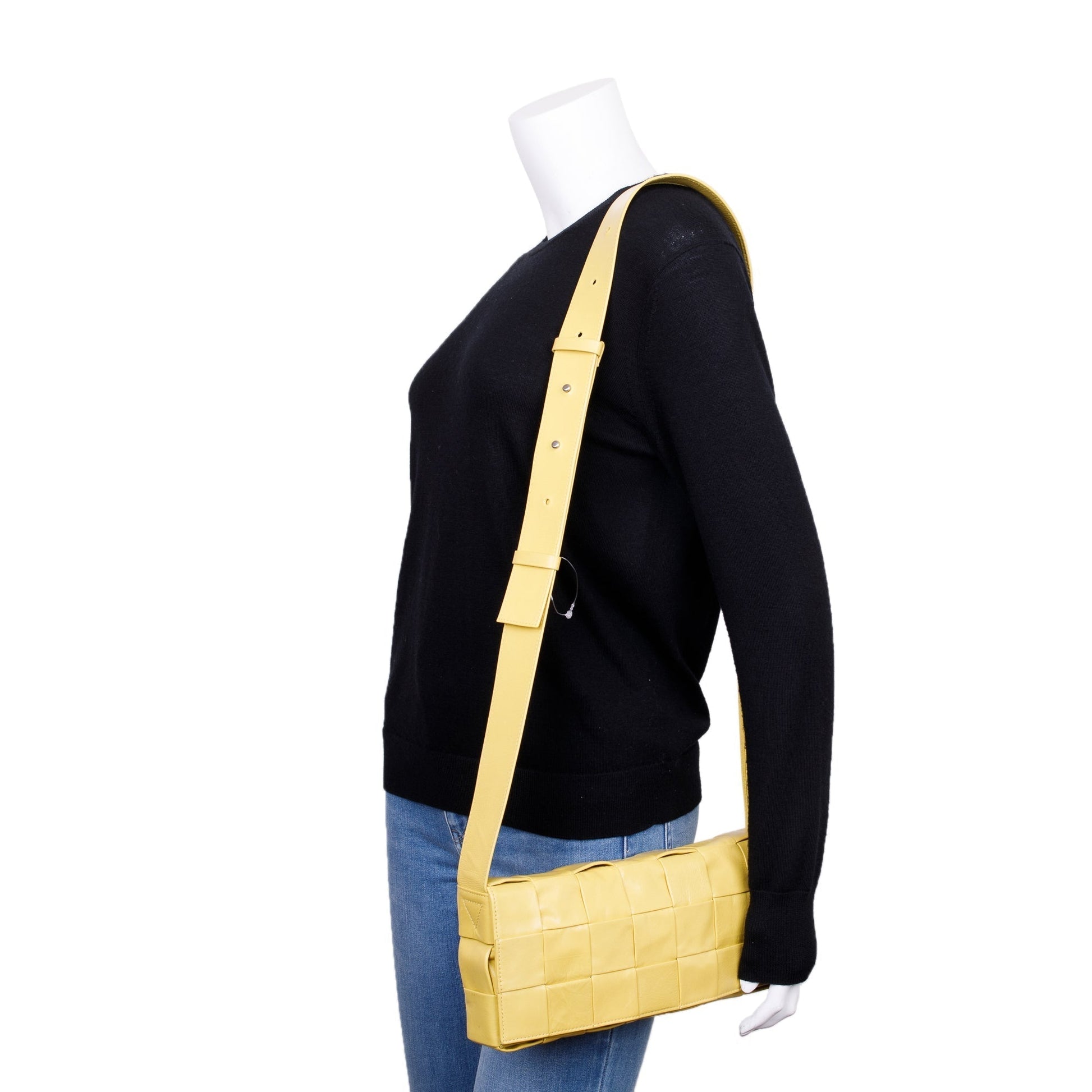 Bottega Veneta Yellow Paper Intrecciato Cassette Bag Travel Bag