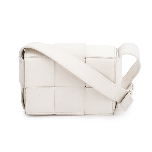 Bottega Veneta en Maxi Intrecciato Extra Cassette Flap Bag Leather White Travel Bag