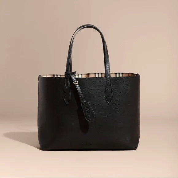 Burberry Check Lavenby Tote Bag Black Medium