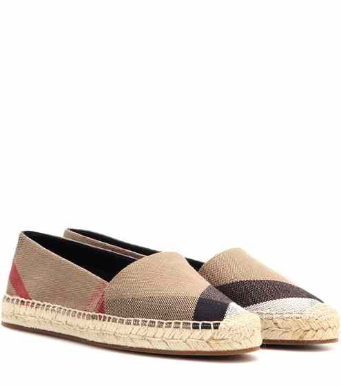 Burberry Hodgeson Ho Check Espadrilles Flats Handbag Canvas Shoes