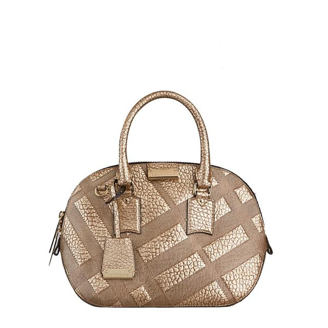 Burberry Orchard Check Bag Leather Small Travel Bag