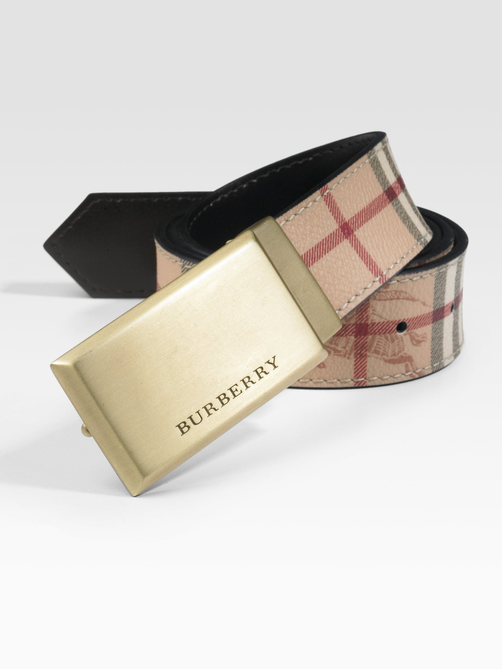 Burberry Barnesfield Classic Haymarket Check Belt Handbag Brown