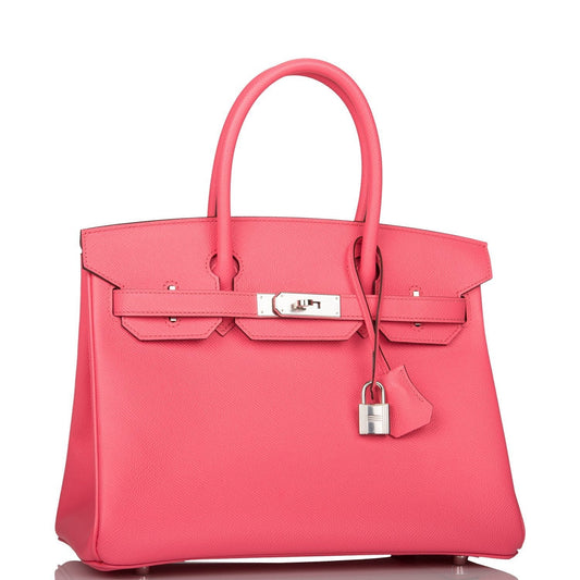 Hermes Birkin Rose Azalee Epsom Palladium Hardware Handbag Travel Bag