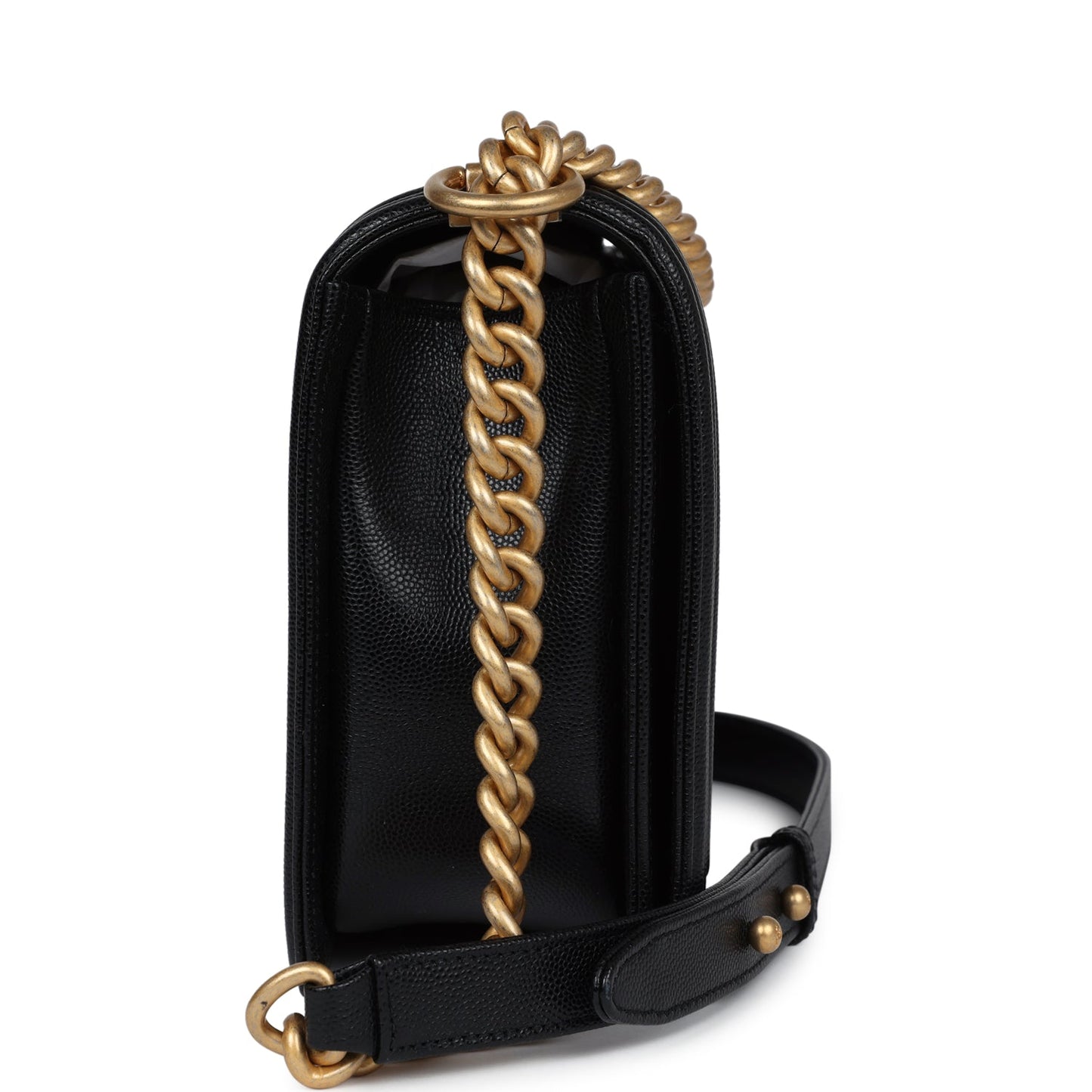 Chanel New Medium Boy Black Caviar Antique Gold Hardware Accessory