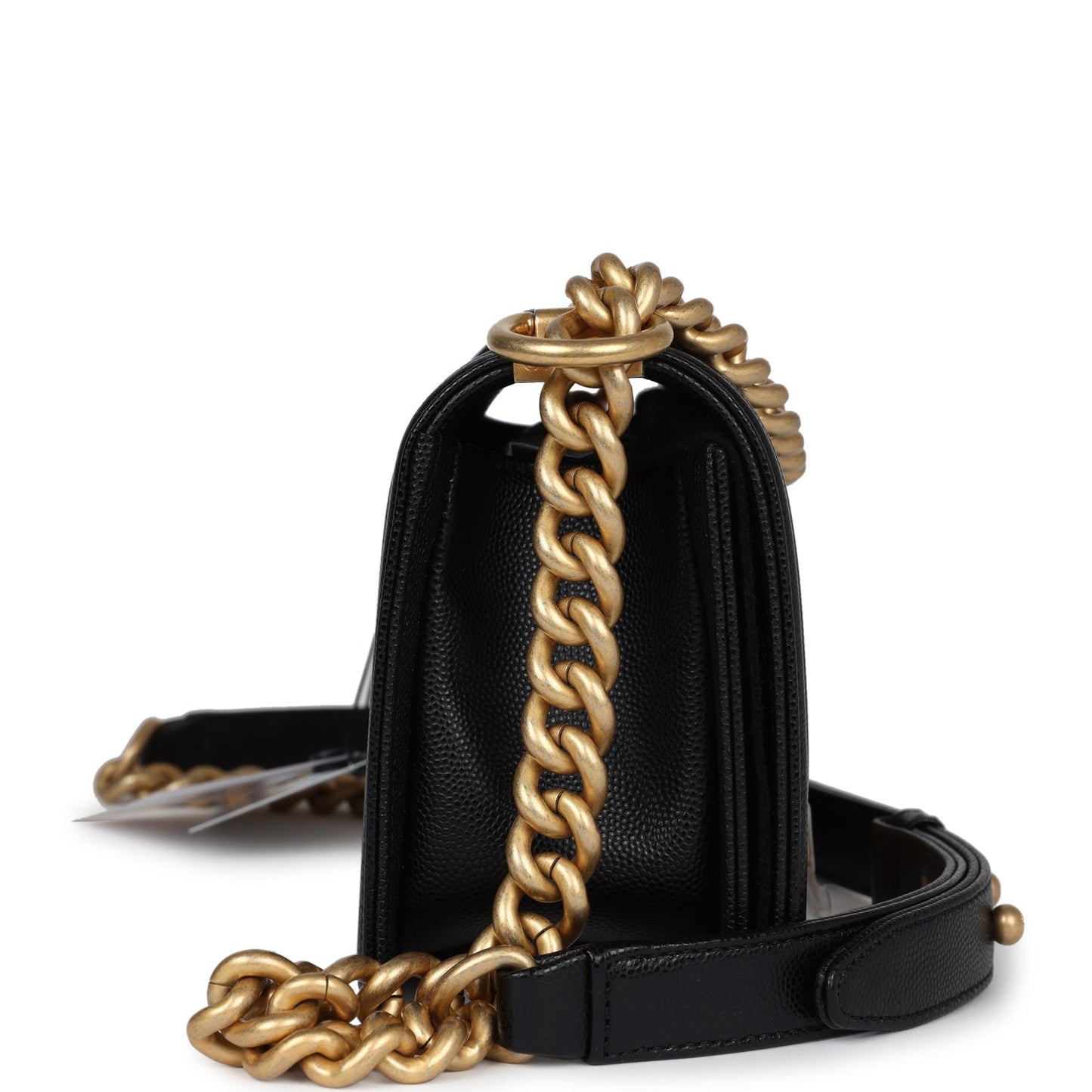 Chanel Small Boy Black Caviar Antique Gold Hardware Accessory