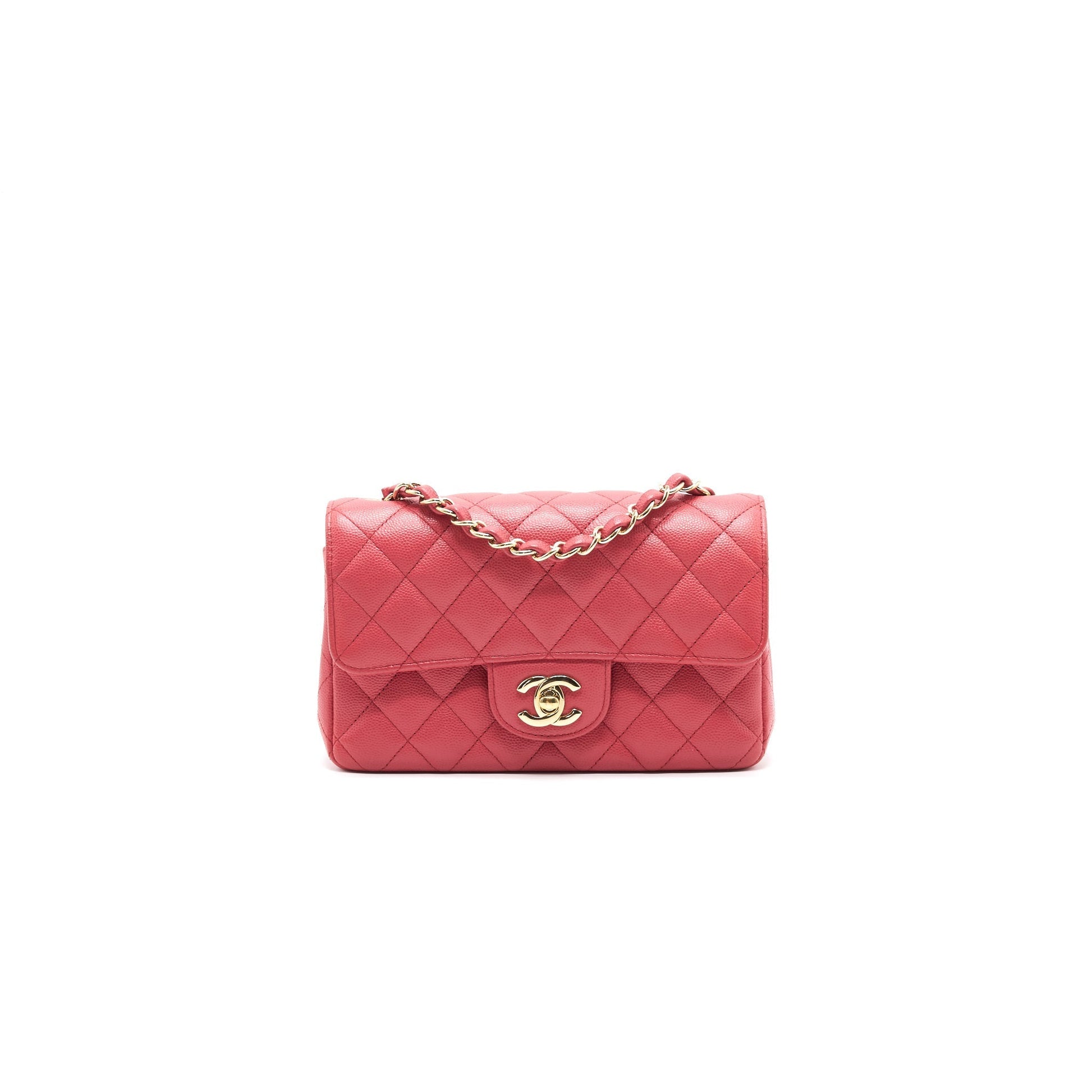 Chanel rectangular cavier 17c Coral LGHW Pink Mini Bag
