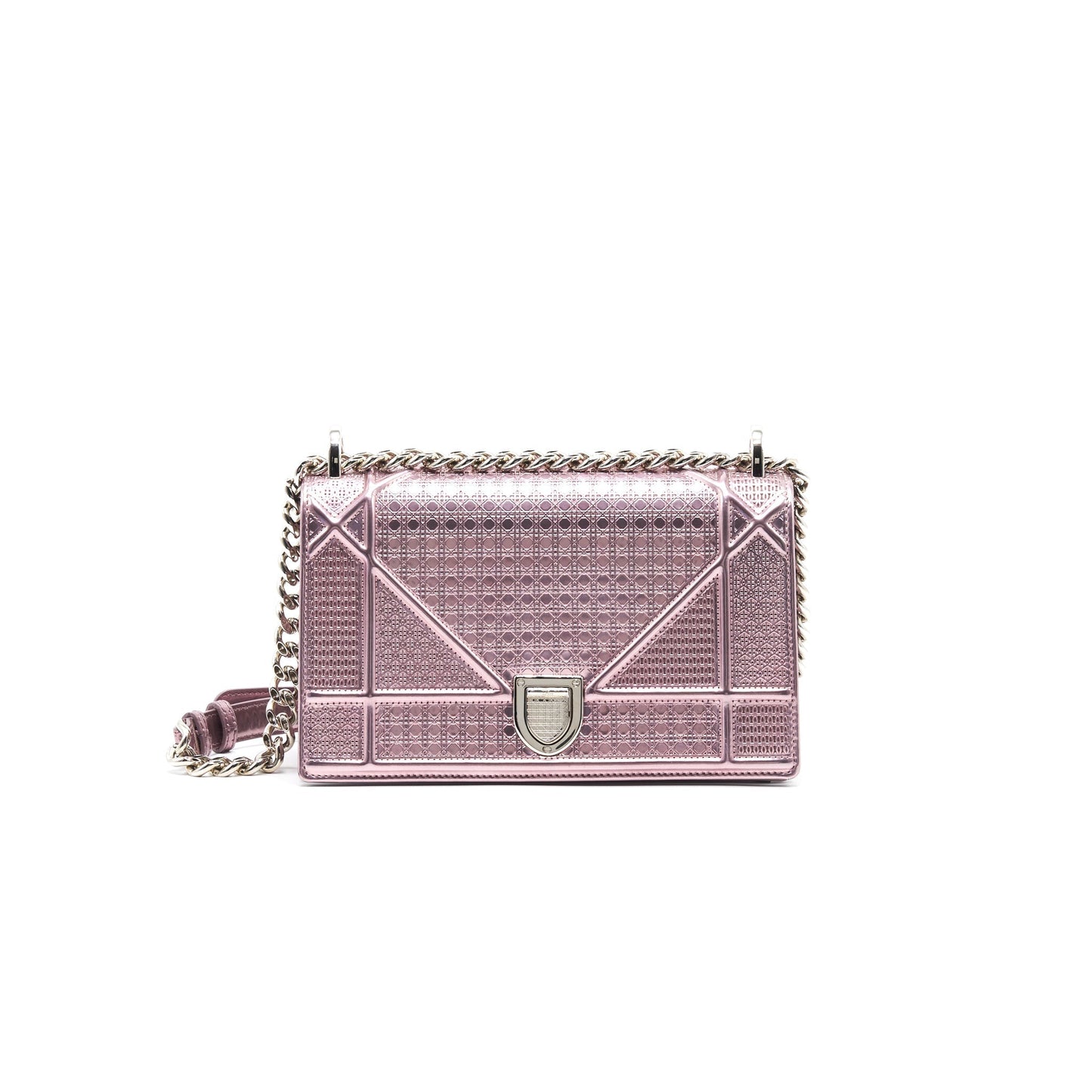 Dior ama Metallic Handbag Pink Small Travel Bag