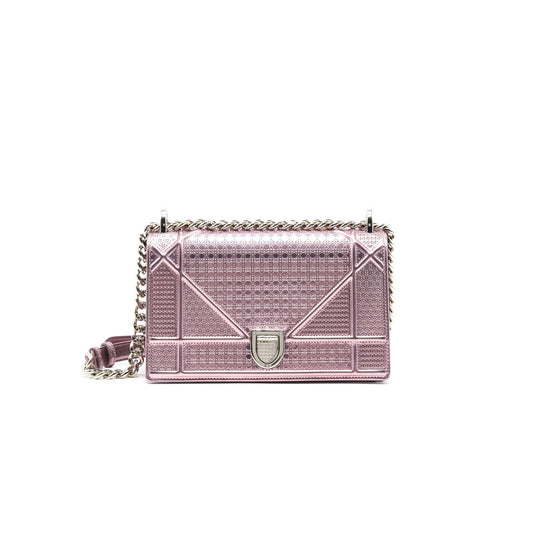 Dior ama Metallic Handbag Pink Small Travel Bag