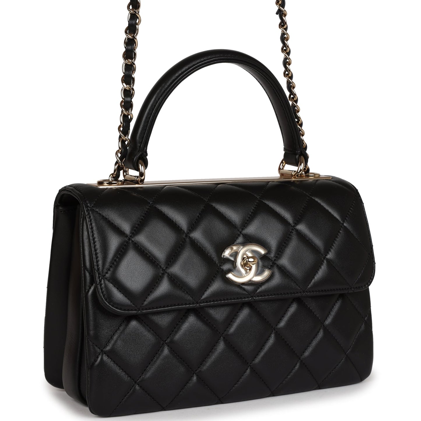 Chanel Small Trendy CC Black Lambskin Gold Hardware Accessory