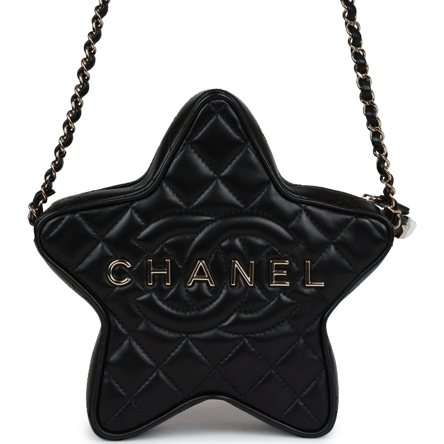 Chanel Star Black Lambskin Light Gold Hardware Accessory