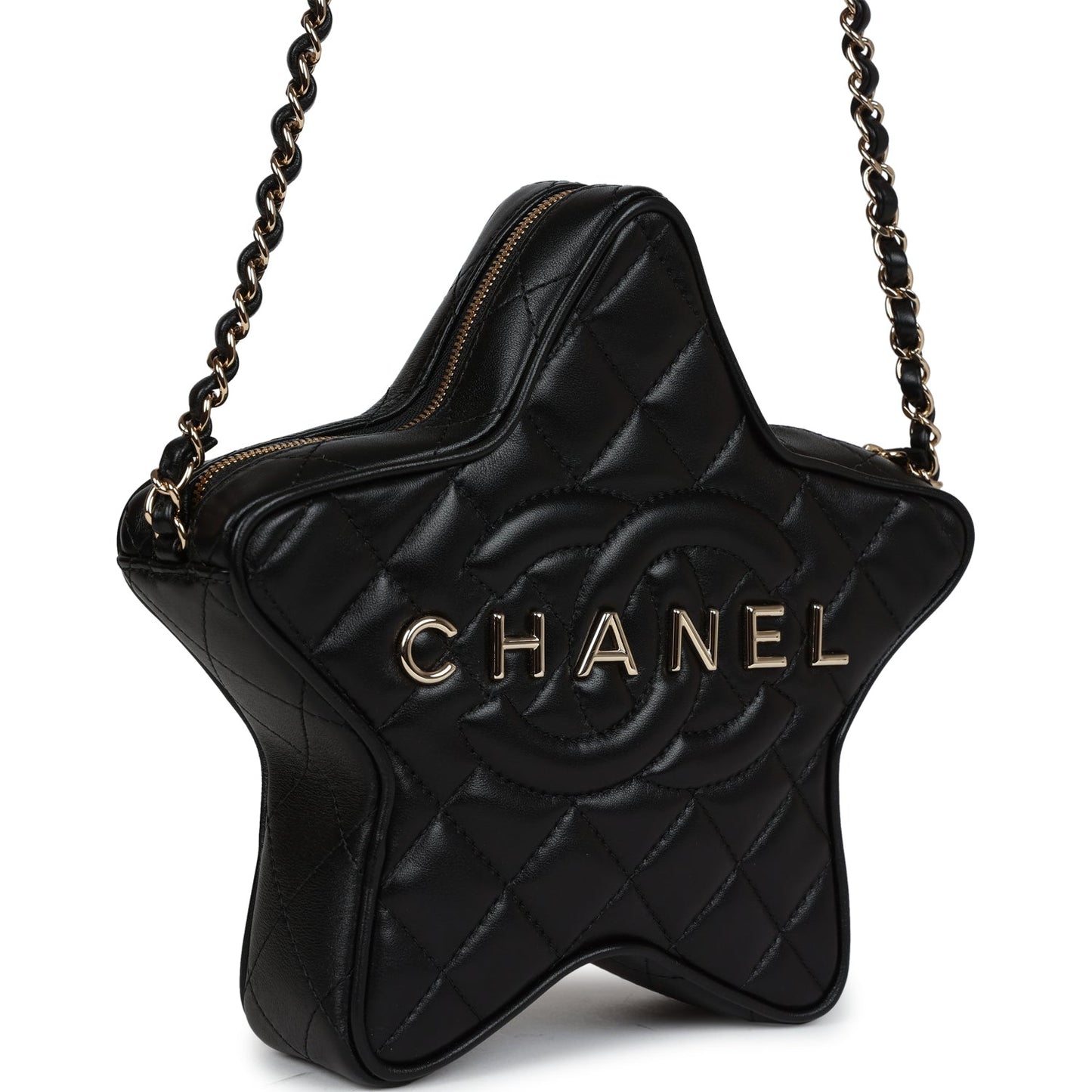 Chanel Star Black Lambskin Light Gold Hardware Accessory