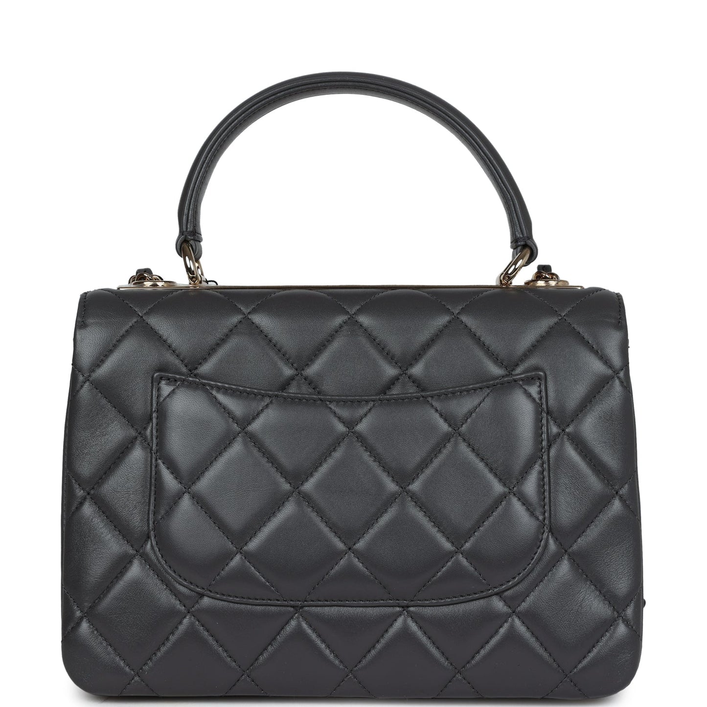 Chanel Small Trendy CC Dark Grey Lambskin Light Gold Hardware Accessory