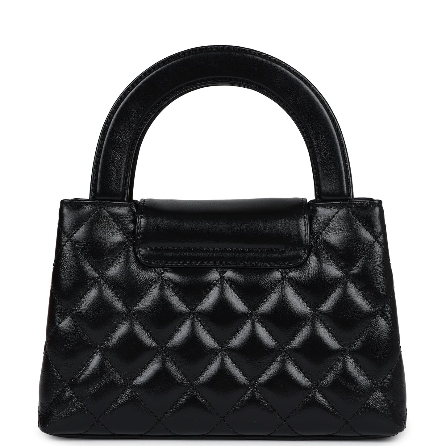 Chanel Small Kelly Shopper Black Shiny Aged Calfskin Brushed Gold Hardware Bag
