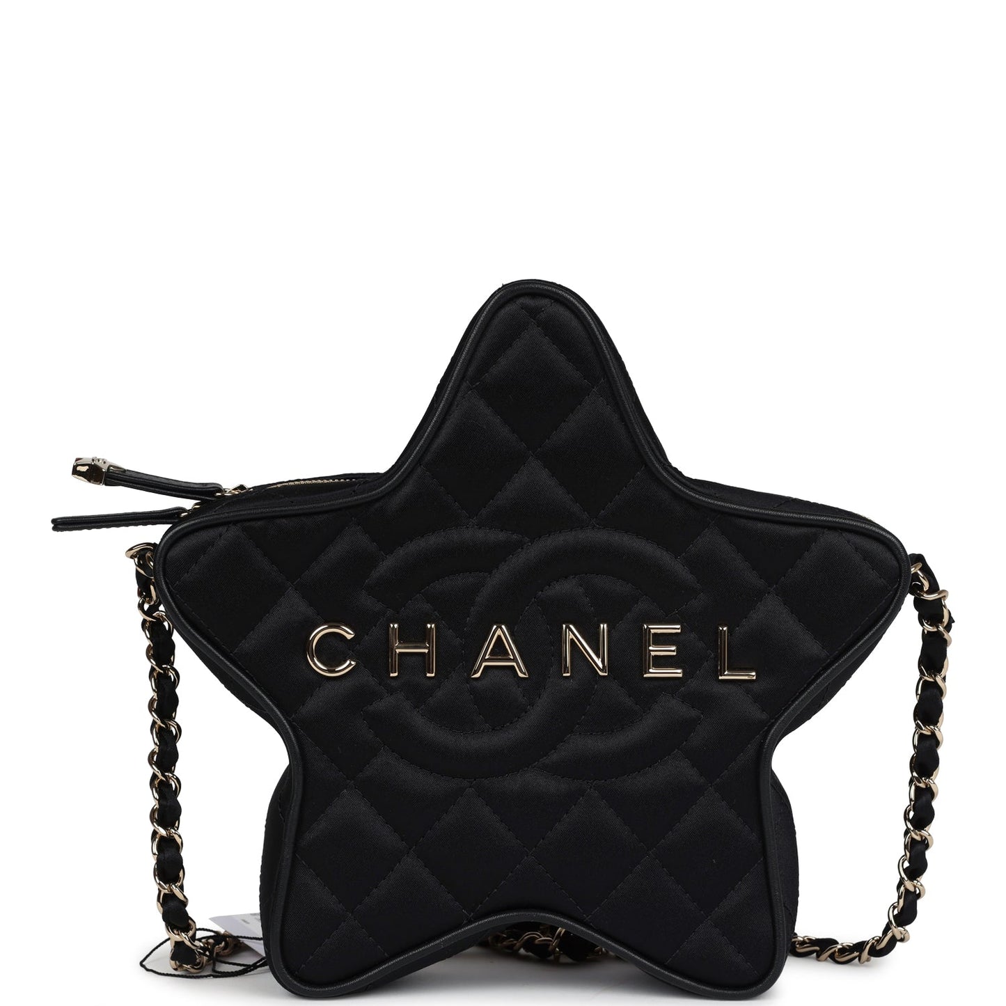 Chanel Star Black Satin Light Gold Hardware Accessory