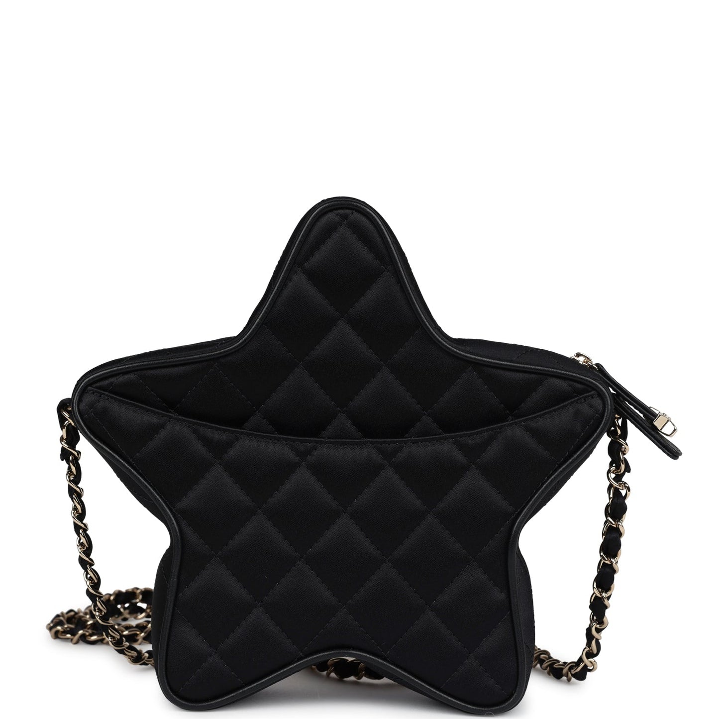 Chanel Star Black Satin Light Gold Hardware Accessory
