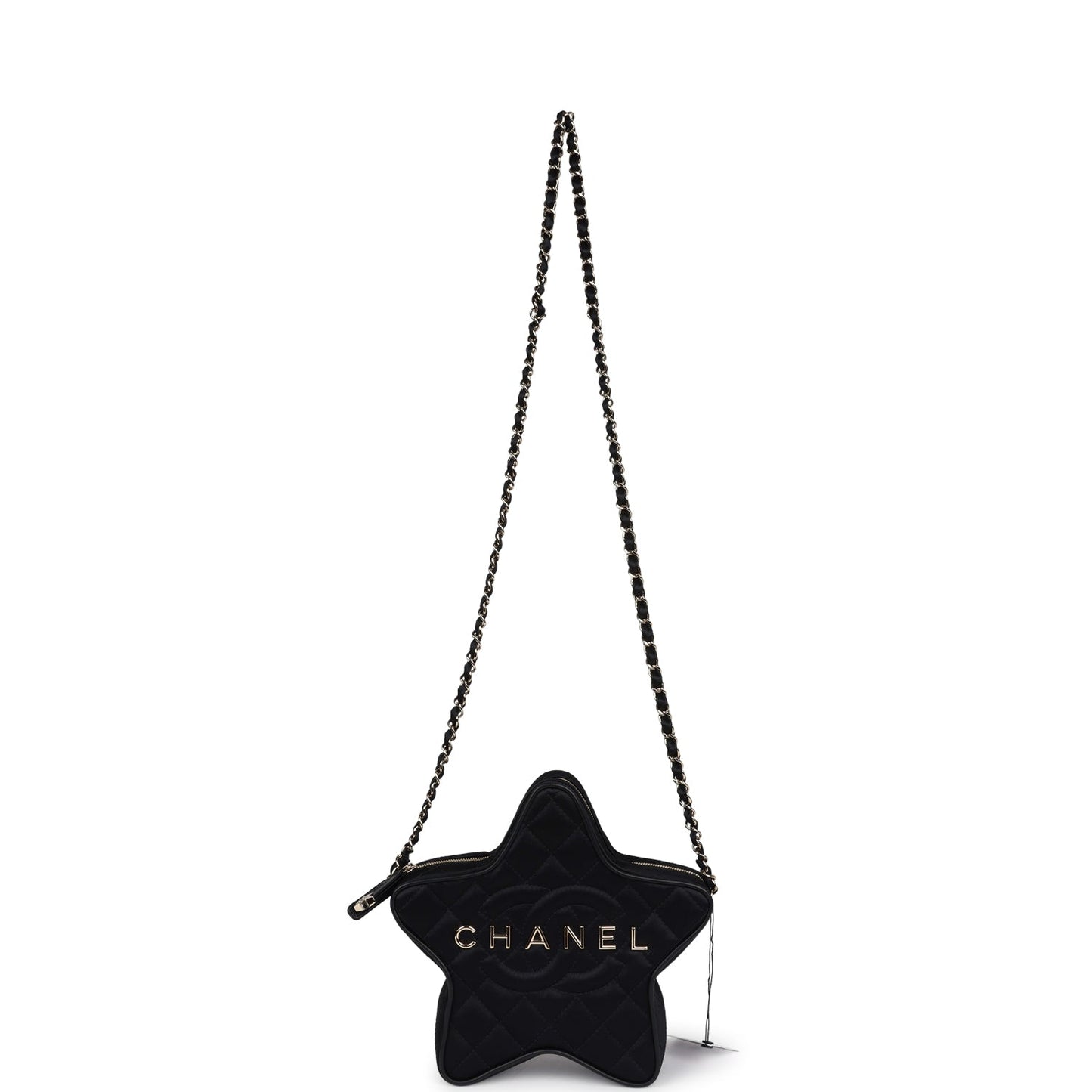 Chanel Star Black Satin Light Gold Hardware Accessory
