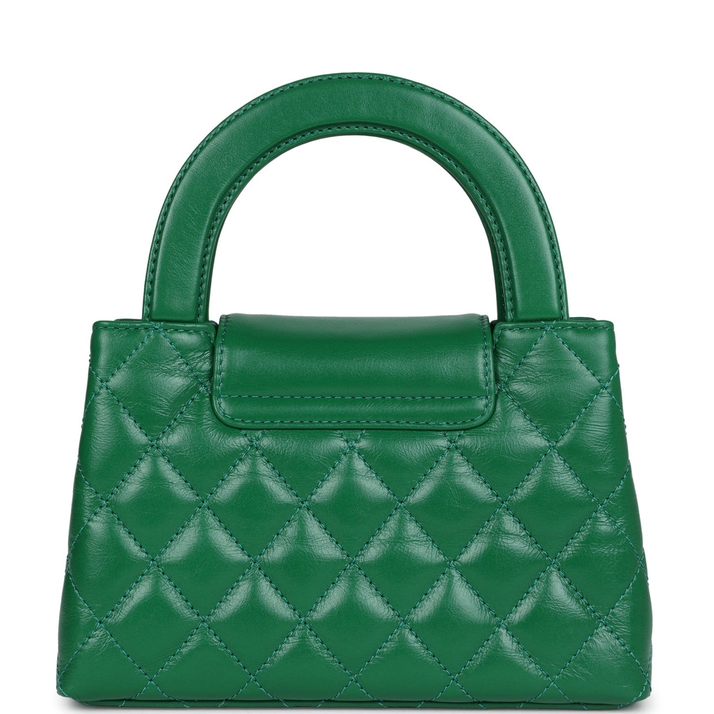 Chanel Small Kelly Shopper Dark Green Shiny Aged Calfskin Brushed Gold Hardware Accessory