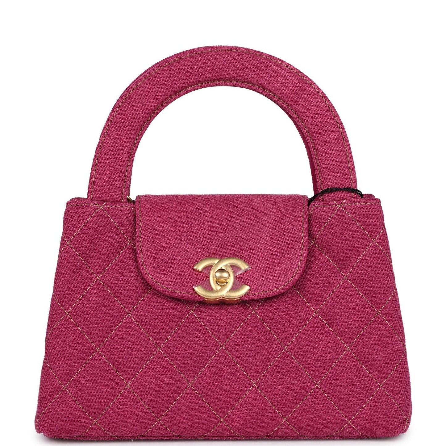 Chanel Small Kelly Shopper Pink Washed Denim Brushed Gold Hardware Bag