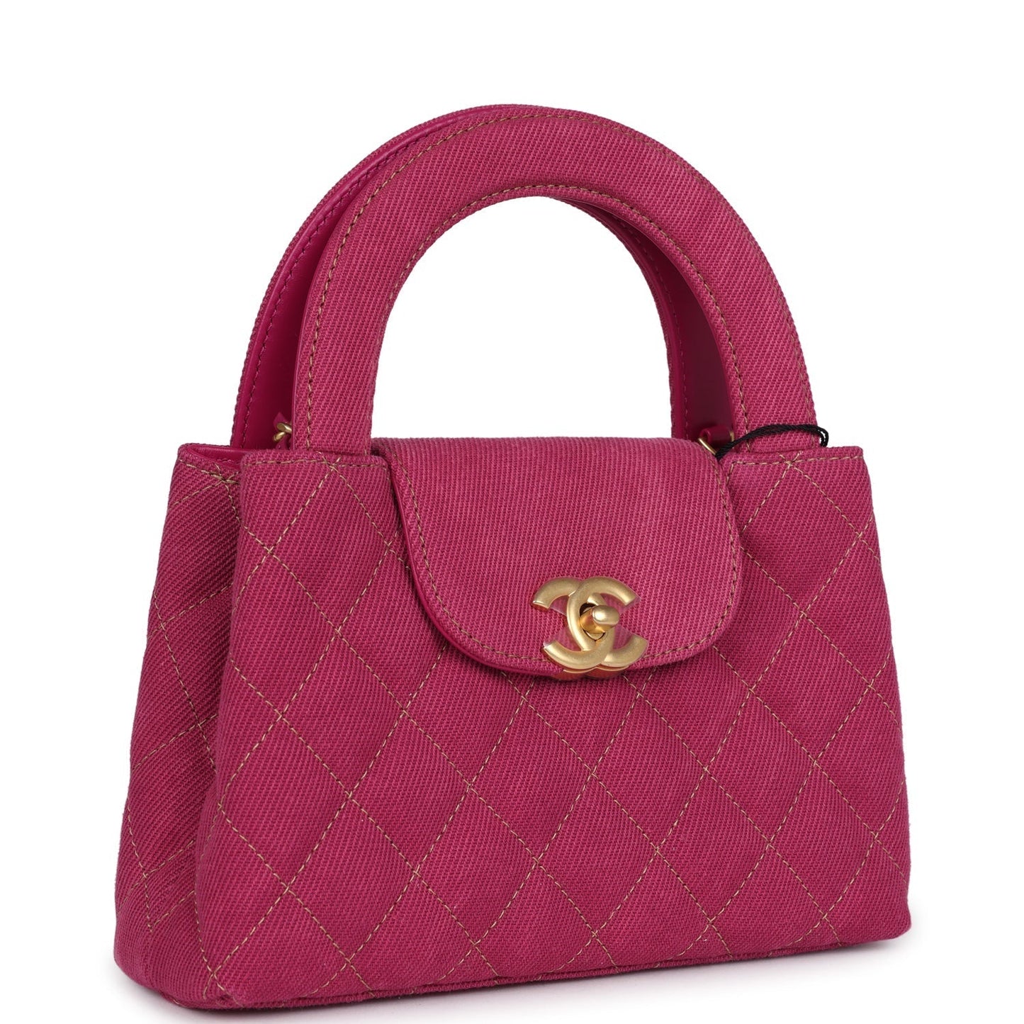 Chanel Small Kelly Shopper Pink Washed Denim Brushed Gold Hardware Bag