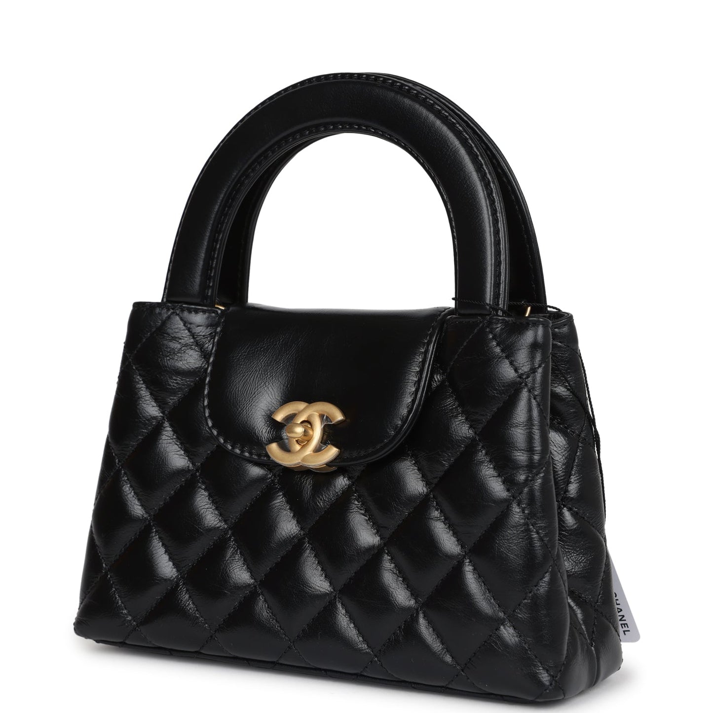 Small Kelly Shopper Black Shiny Aged Calfskin Brushed Gold Hardware Classic