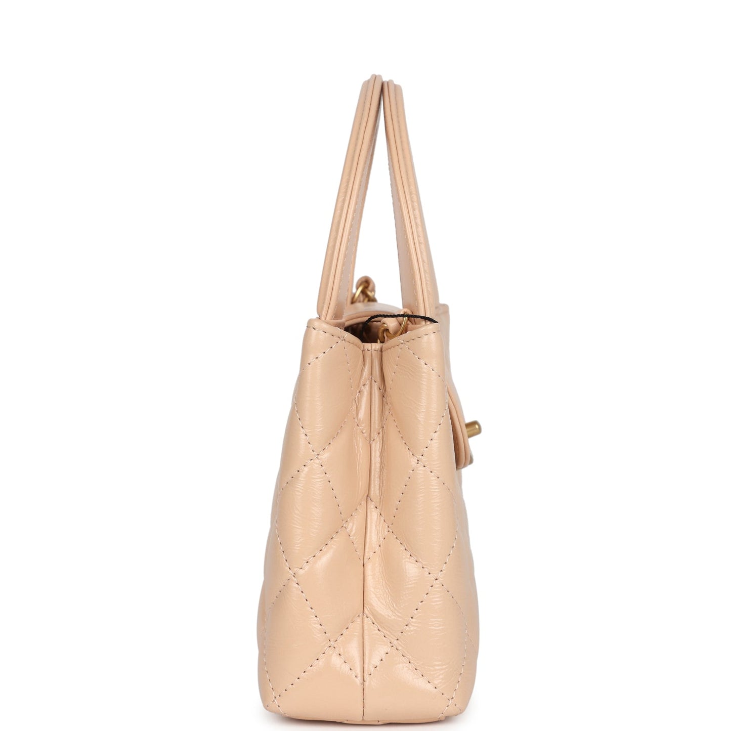 Chanel Small Kelly Shopper Beige Shiny Aged Calfskin Brushed Gold Hardware Bag