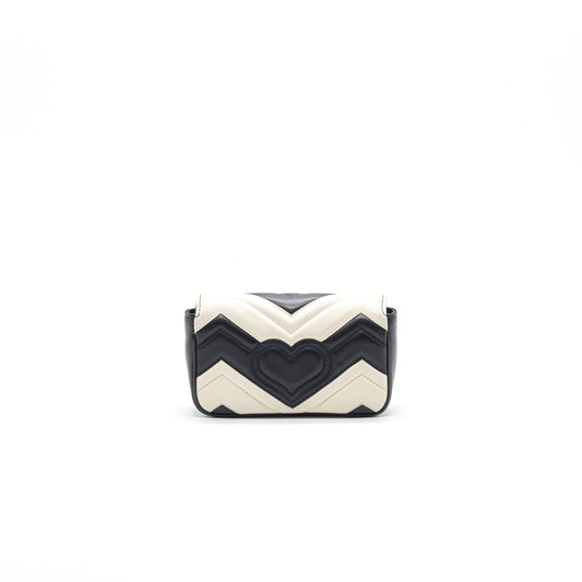 Gucci Marmont Super And Handbag Black White Travel Bag
