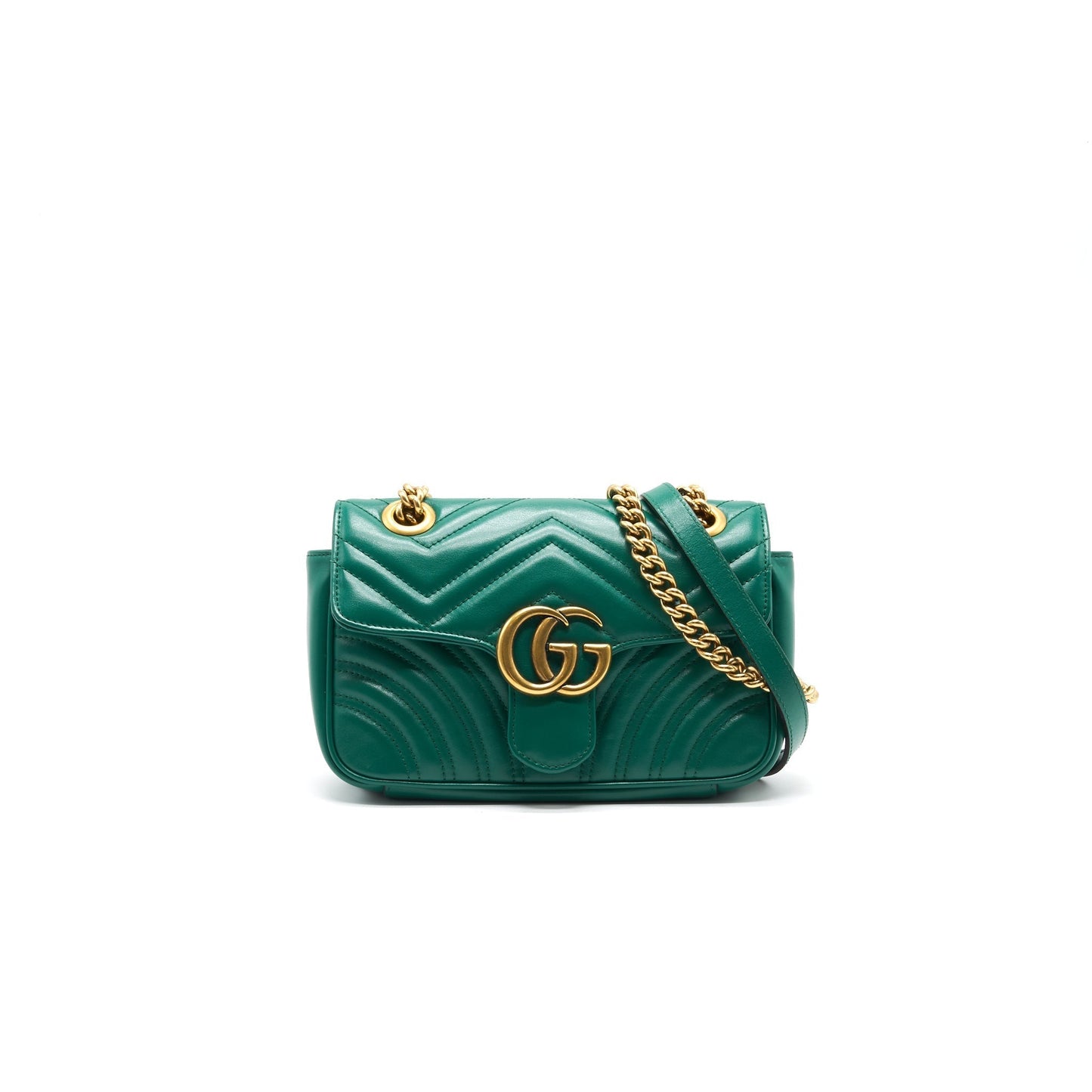 Gucci Marmont Handbag Green Mini Travel Bag