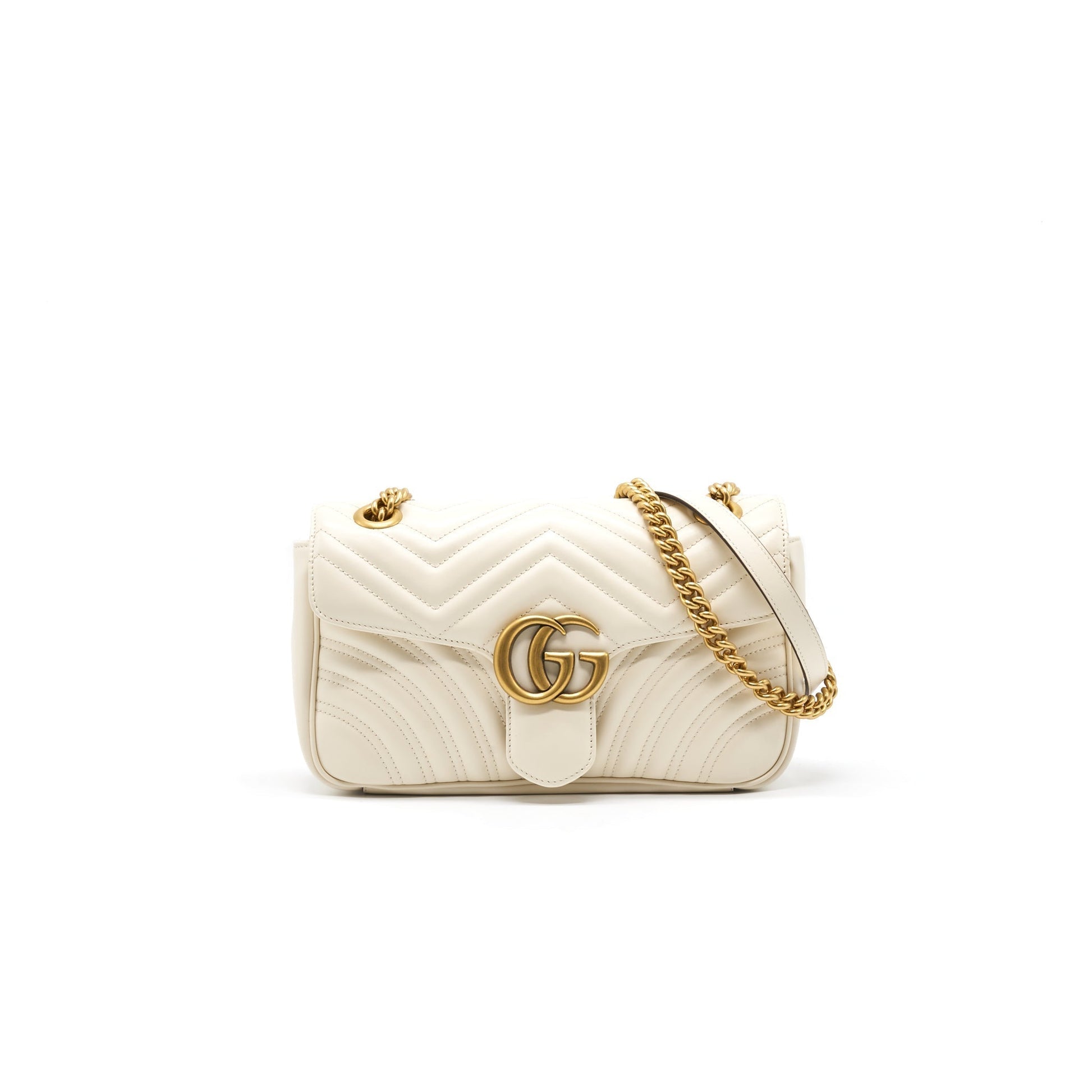 Gucci Marmont Handbag White Cream Travel Bag
