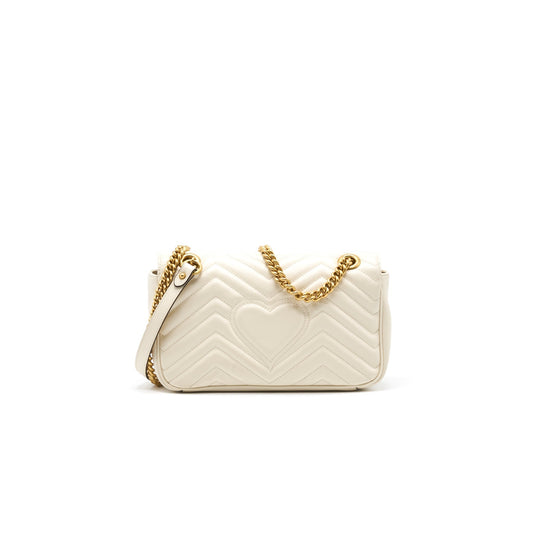 Gucci Marmont Handbag White Cream Travel Bag