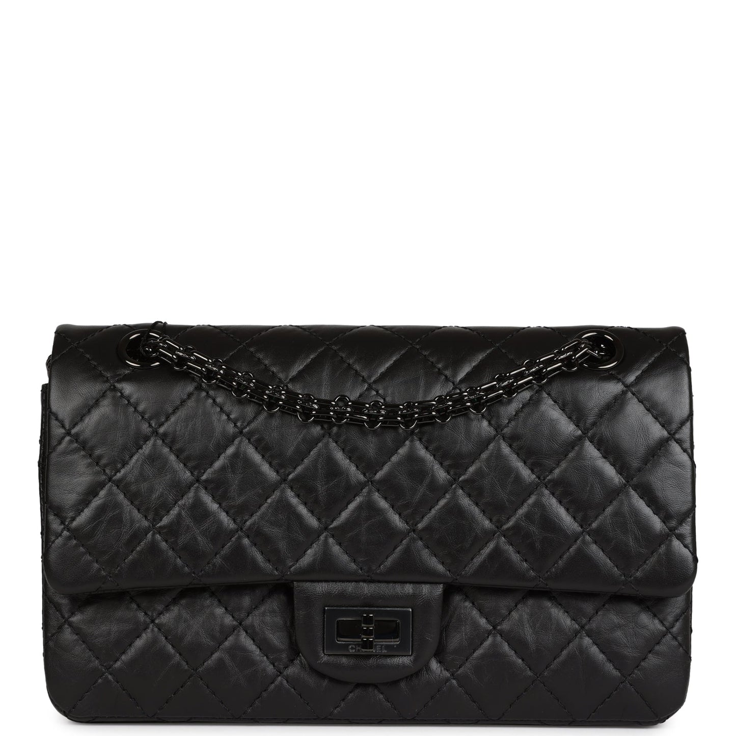 Chanel Small Reissue 226 2.55 SO Black Aged Calfskin Black Hardware Accessory