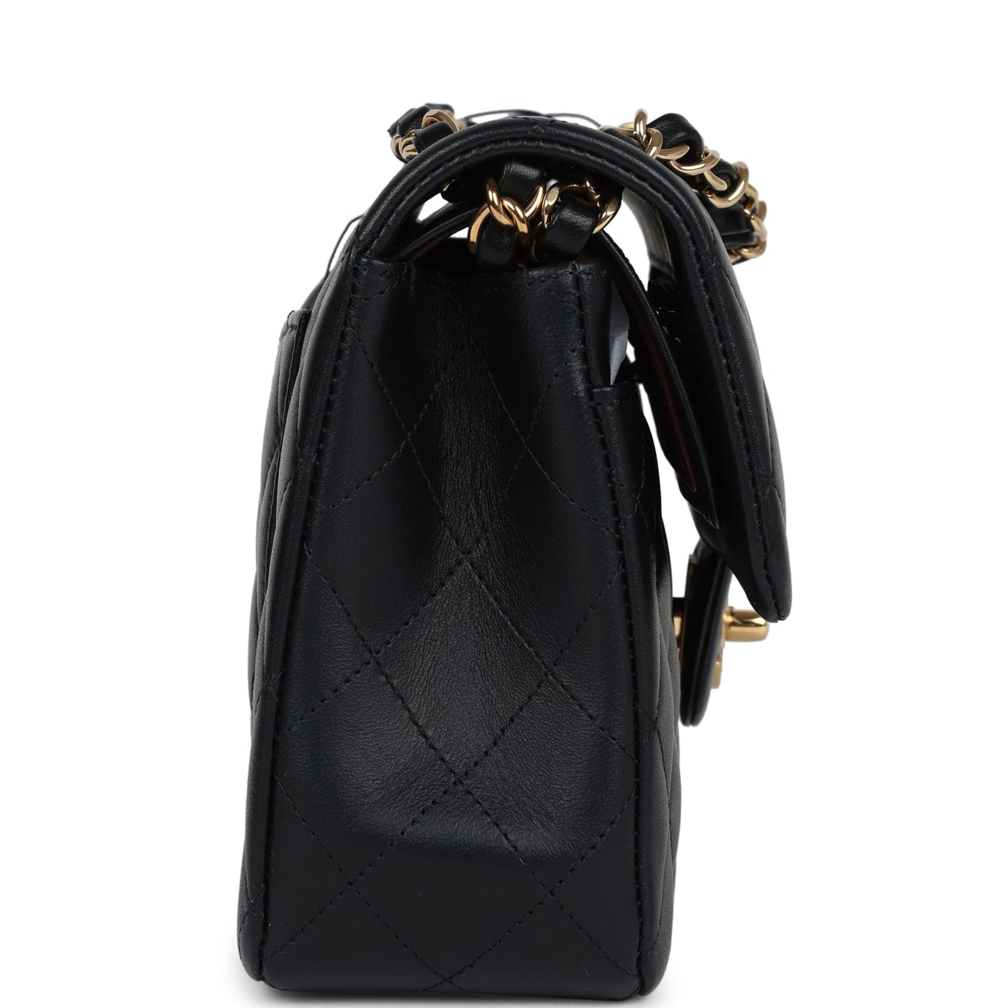 Chanel Small Classic Double Flap Black Lambskin Gold Hardware Accessory