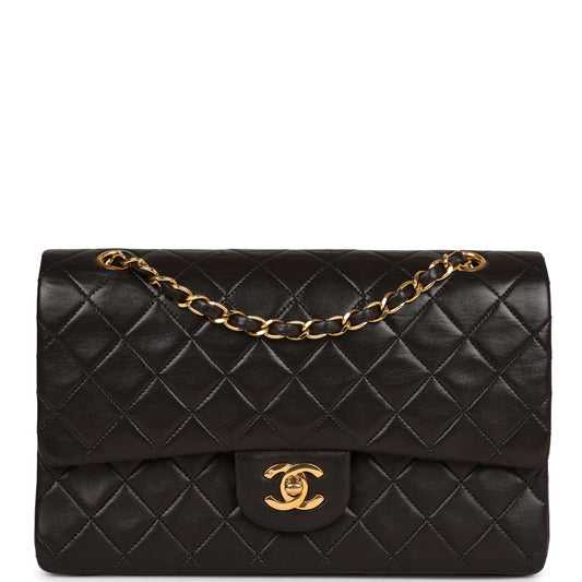 Chanel Medium Classic Double Flap Black Lambskin Gold Hardware Accessory