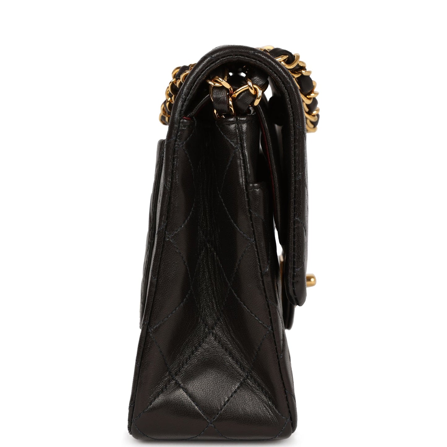 Chanel Medium Classic Double Flap Black Lambskin Gold Hardware Accessory