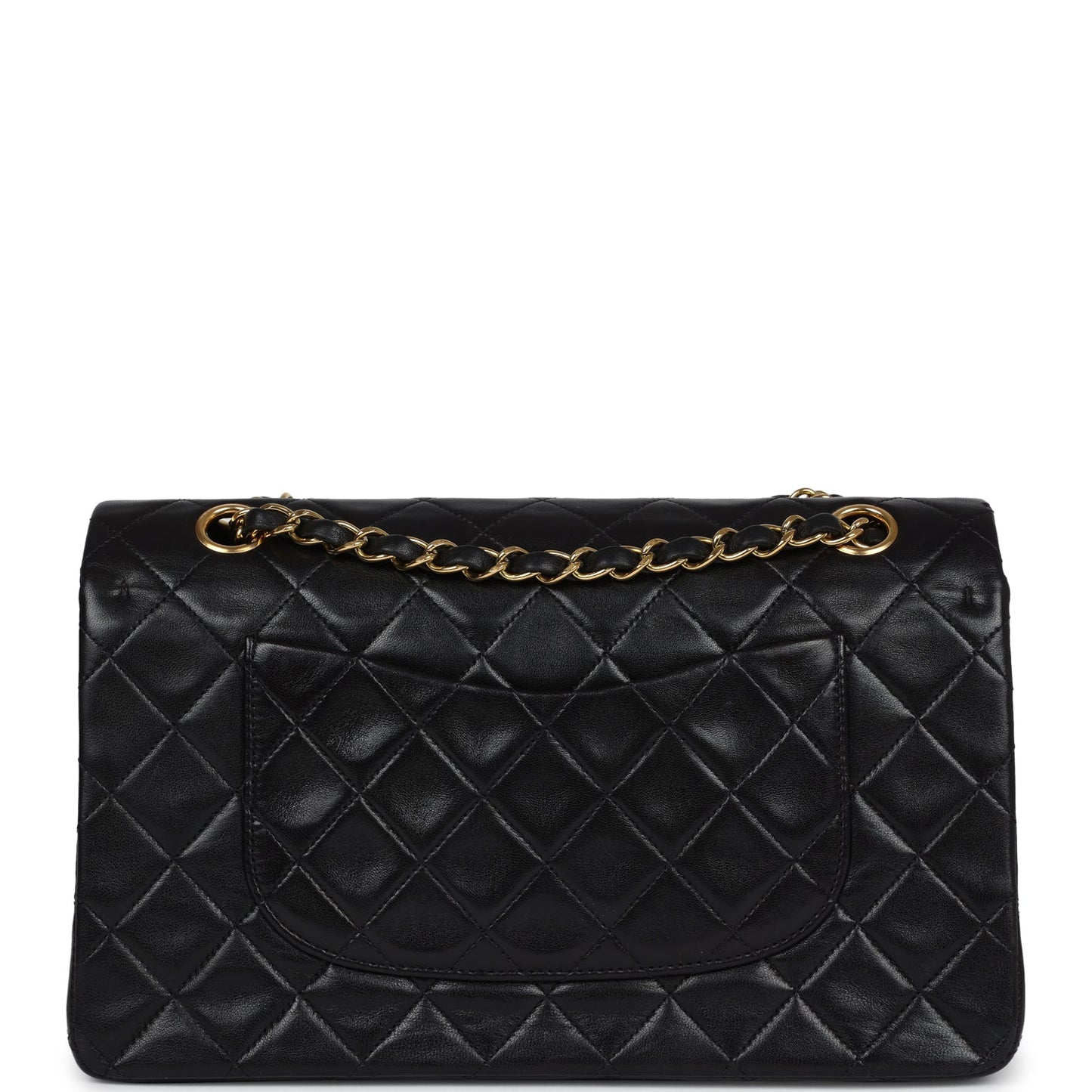 Medium Classic Double Flap Black Lambskin Gold Hardware Accessory Signature