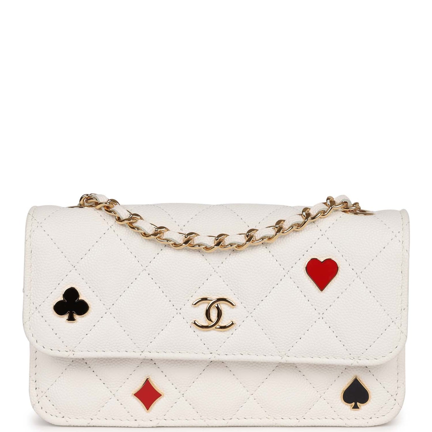 Chanel Monaco Wallet on Chain WOC White Caviar Gold Hardware Bag