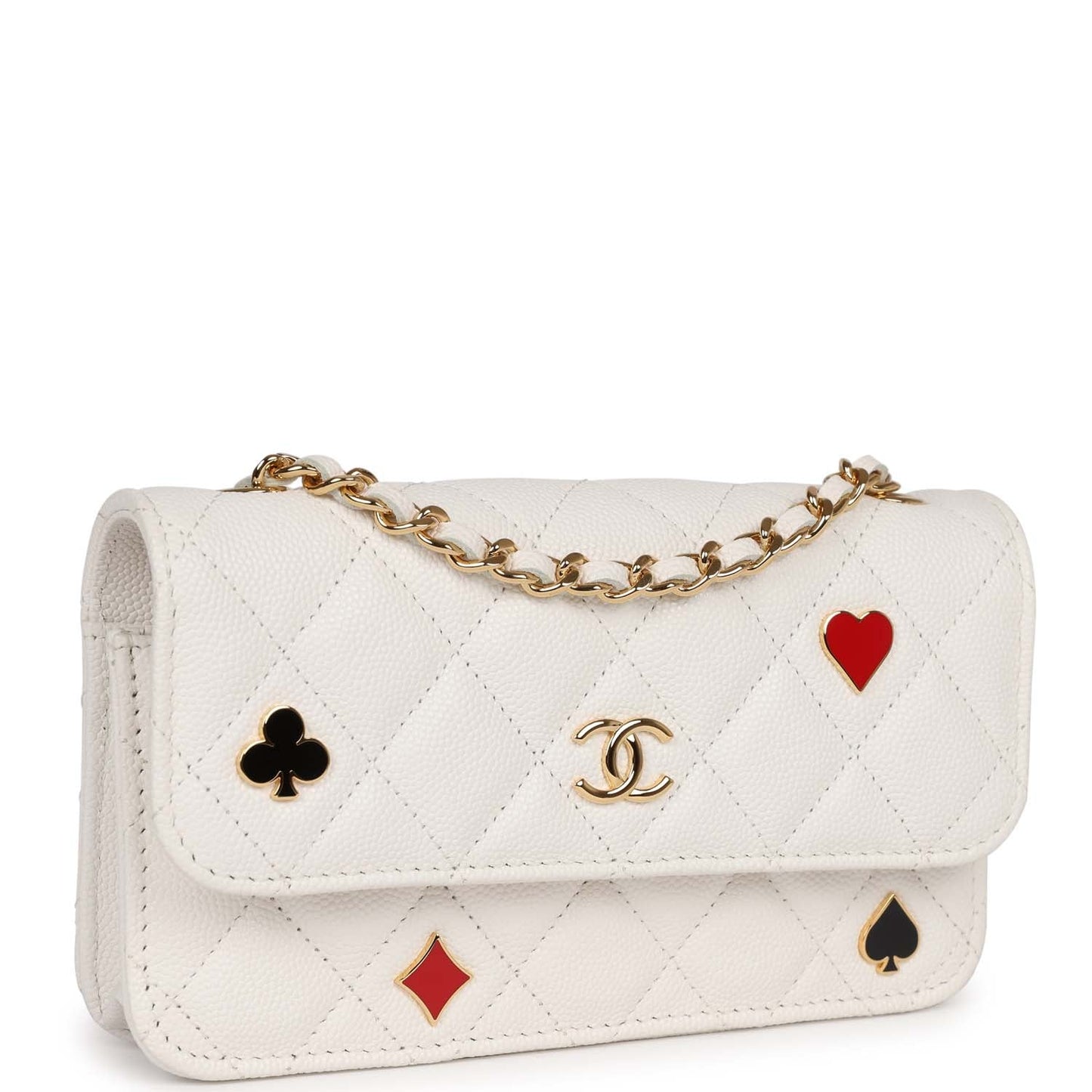 Chanel Monaco Wallet on Chain WOC White Caviar Gold Hardware Bag